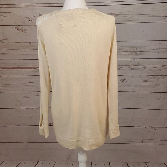 Entro, Cream Cut Out L/S Sweater, NWT-M - Picture 6 of 7